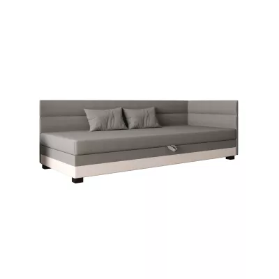 Jednolôžková čalúnená posteľ 80x195 NALINDA PLUS 2 - svetlo šedá / ecru