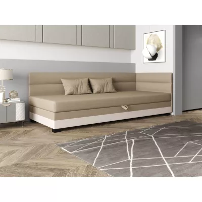 Jednolôžková čalúnená posteľ 100x195 NALINDA PLUS 2 - hnedá / ecru