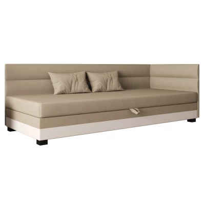 Jednolôžková čalúnená posteľ 110x195 NALINDA PLUS 2 - hnedá / ecru