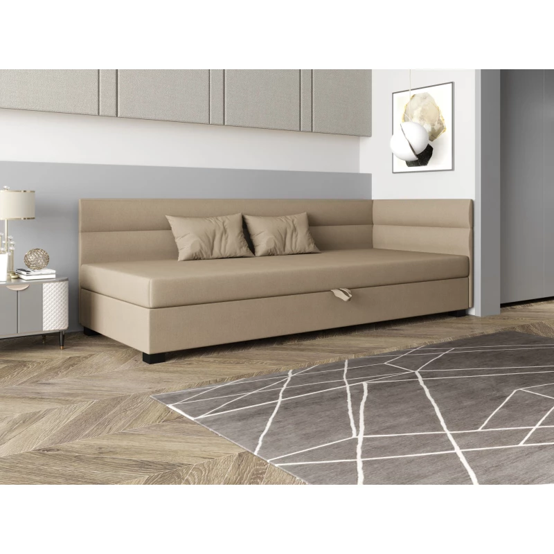 Jednolôžková čalúnená posteľ 110x195 NALINDA PLUS 2 - hnedá