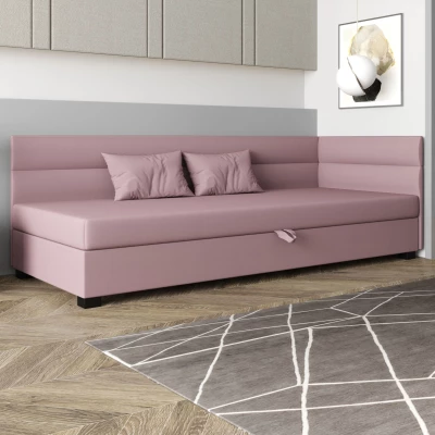 Jednolôžková čalúnená posteľ 90x195 NALINDA PLUS 2 - ružová