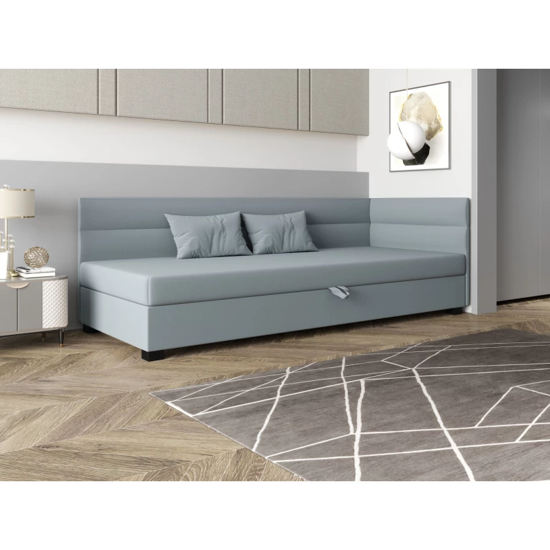 Jednolôžková čalúnená posteľ 80x195 NALINDA PLUS 2 - modrošedá