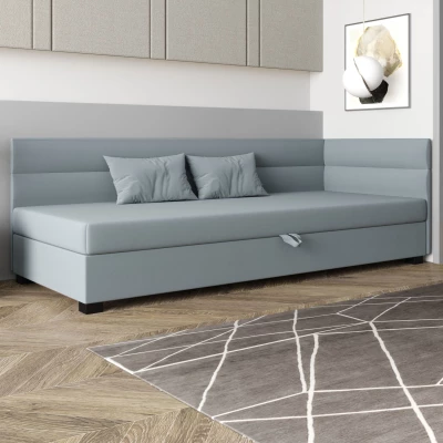 Jednolôžková čalúnená posteľ 110x195 NALINDA PLUS 2 - modrošedá