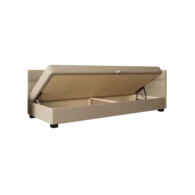 Jednolôžková čalúnená posteľ 90x195 NALINDA PLUS 2 - tmavo hnedá