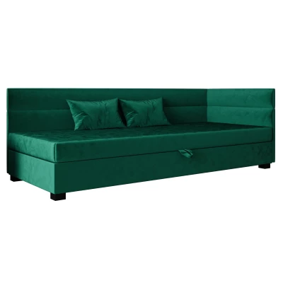 Jednolôžková čalúnená posteľ 90x195 NALINDA PLUS 2 - zelená