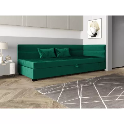 Jednolôžková čalúnená posteľ 110x195 NALINDA PLUS 2 - zelená