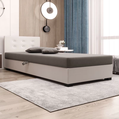 Jednolôžková posteľ 110x195 AJKA 1 - svetlo šedá / ecru