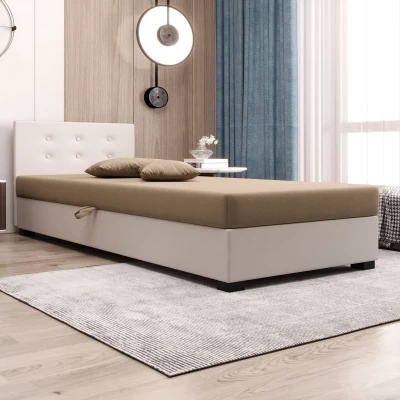 Jednolôžková posteľ 80x195 AJKA 1 - hnedá / ecru