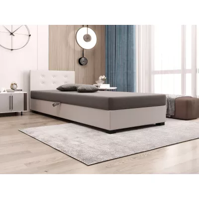 Jednolôžková posteľ 100x195 AJKA 2 - svetlo šedá / ecru