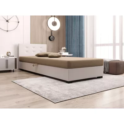 Jednolôžková posteľ 100x195 AJKA 2 - hnedá / ecru