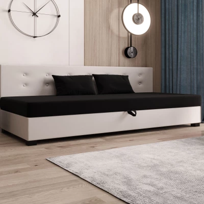 Jednolôžková posteľ 110x195 AJKA BIZ 1 - čierna / ecru