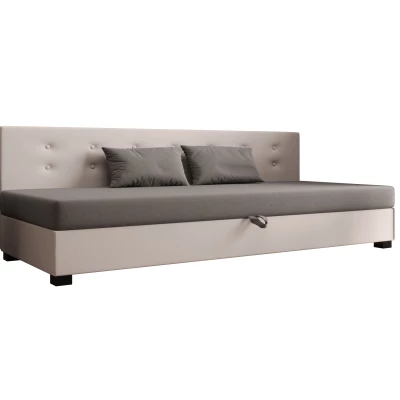 Jednolôžková posteľ 120x195 AJKA BIZ 1 - svetlo šedá / ecru