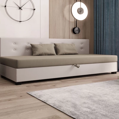 Jednolôžková posteľ 80x195 AJKA BIZ 1 - hnedá / ecru