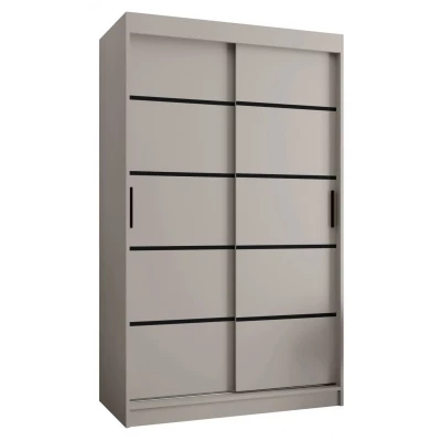 Úzka šatníková skriňa 120 cm CASANDRA - kašmír / čierna