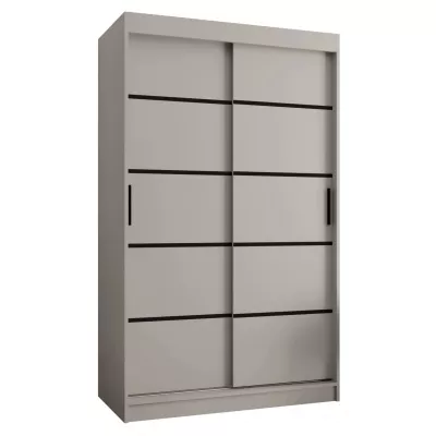 Úzka šatníková skriňa 120 cm CASANDRA - kašmír / čierna