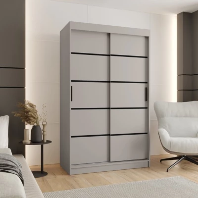 Úzka šatníková skriňa 120 cm CASANDRA - kašmír / čierna