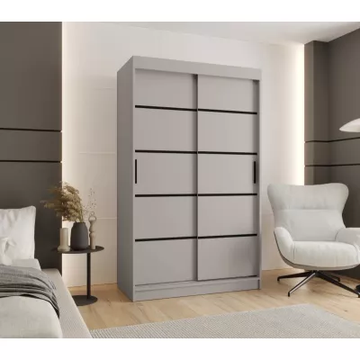 Úzka šatníková skriňa 120 cm CASANDRA - kašmír / čierna