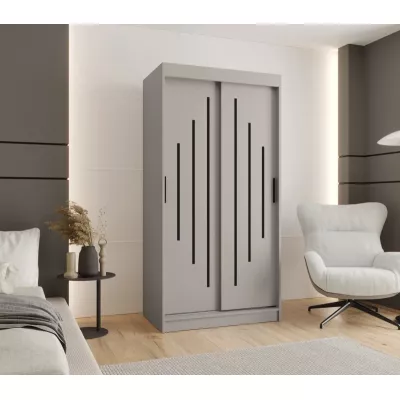 Šatníková skriňa 100 cm CASANDRA s posuvnými dverami - kašmír / čierna