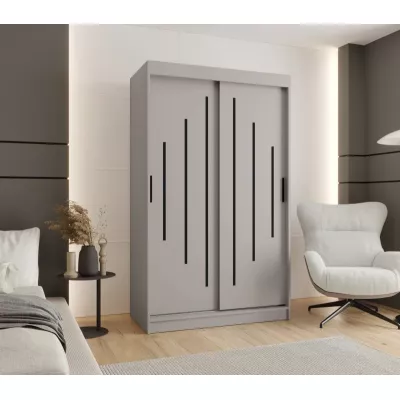 Šatníková skriňa 120 cm CASANDRA s posuvnými dverami - kašmír / čierna