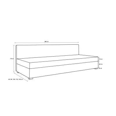 Jednolôžková posteľ 80x195 AJKA BIZ 2 - čierna / ecru