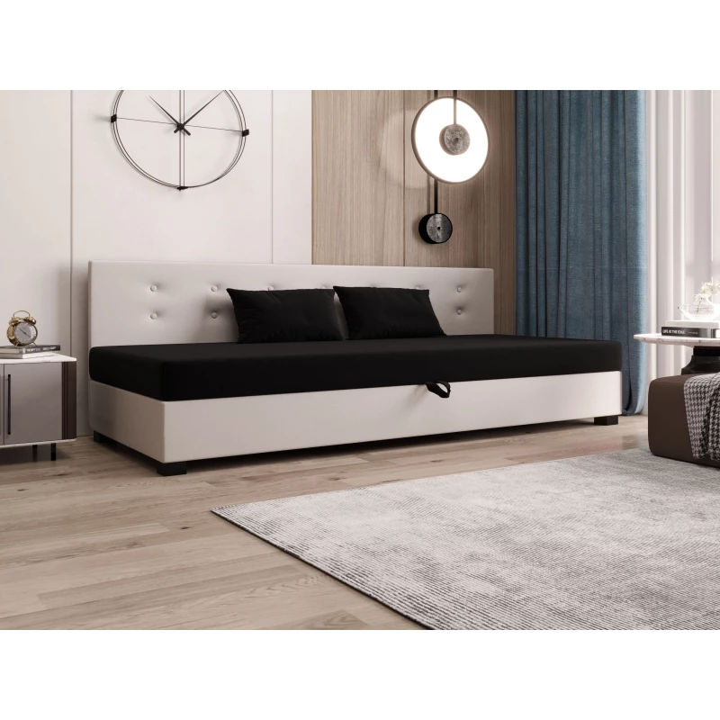 Jednolôžková posteľ 110x195 AJKA BIZ 2 - čierna / ecru