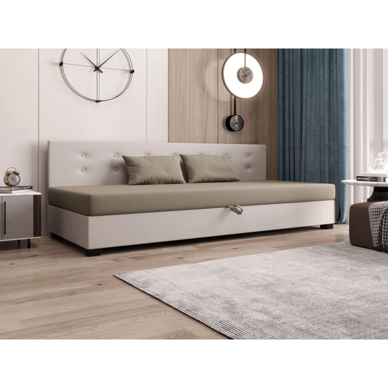 Jednolôžková posteľ 80x195 AJKA BIZ 2 - hnedá / ecru