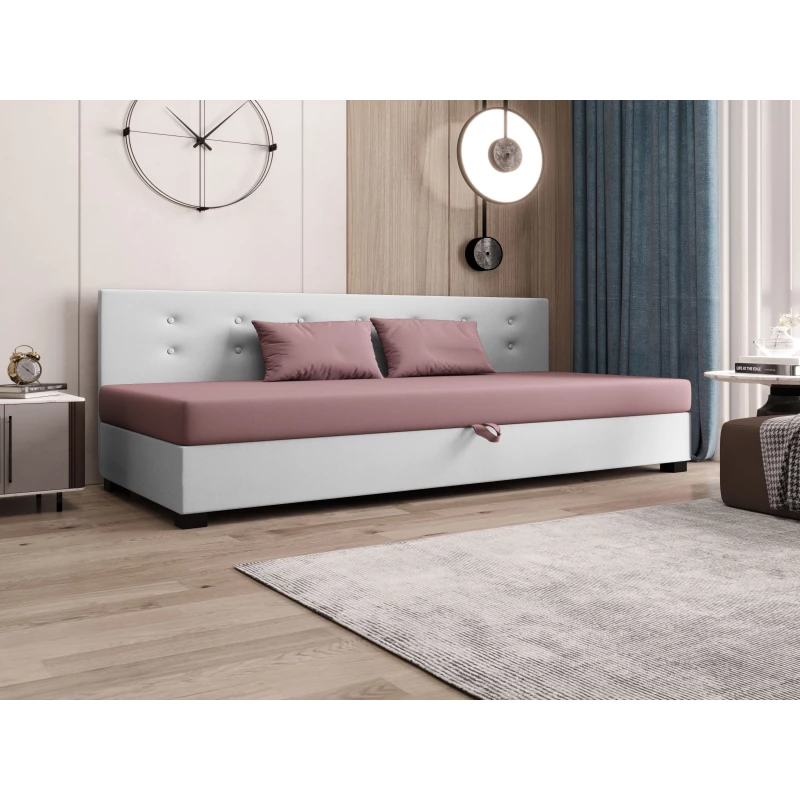 Jednolôžková posteľ 110x195 AJKA BIZ 2 - ružová / biela