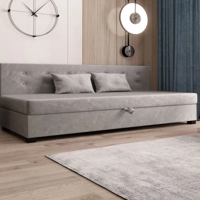 Jednolôžková posteľ 90x195 AJKA BIZ 2 - svetlo šedá