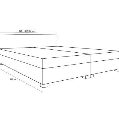 Manželská posteľ 140x200 AJKA DOUBLE 1 - čierna / ecru