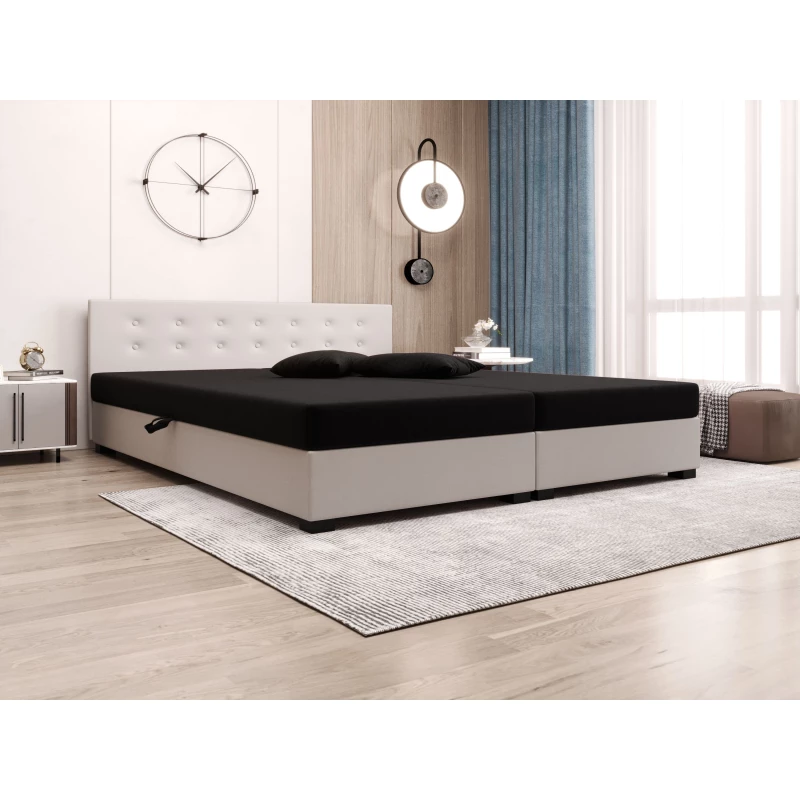 Manželská posteľ 160x200 AJKA DOUBLE 1 - čierna / ecru