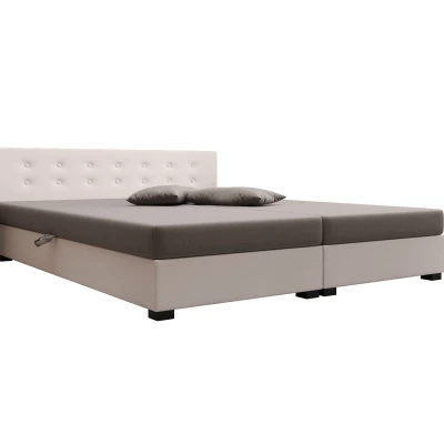 Manželská posteľ 160x200 AJKA DOUBLE 1 - svetlo šedá / ecru