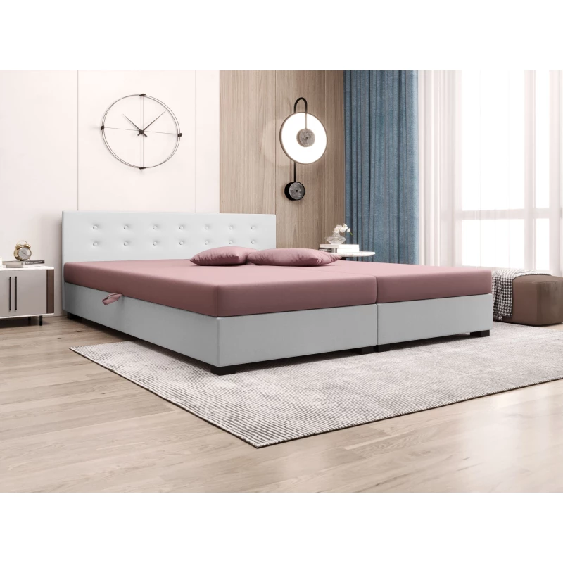 Manželská posteľ 140x200 AJKA DOUBLE 1 - ružová / biela