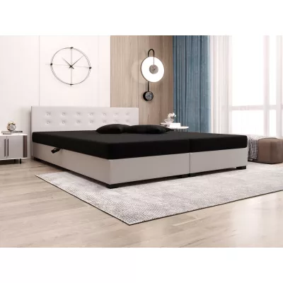 Manželská posteľ 180x200 AJKA DOUBLE 2 - čierna / ecru