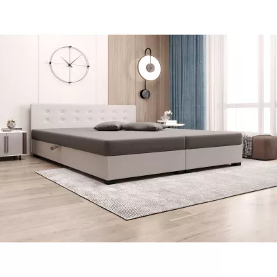 Manželská posteľ 180x200 AJKA DOUBLE 2 - svetlo šedá / ecru