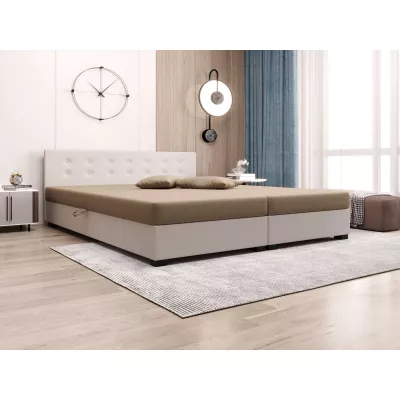 Manželská posteľ 180x200 AJKA DOUBLE 2 - hnedá / ecru