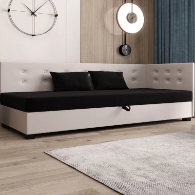 Jednolôžková posteľ 80x195 AJKA PLUS 1 - čierna / ecru
