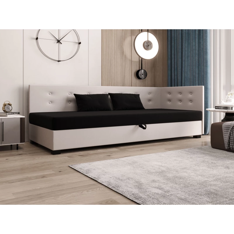 Jednolôžková posteľ 80x195 AJKA PLUS 1 - čierna / ecru