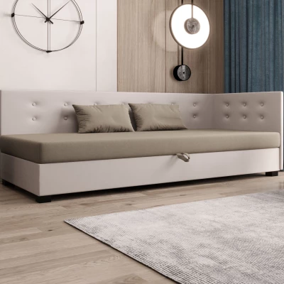 Jednolôžková posteľ 100x195 AJKA PLUS 1 - hnedá / ecru