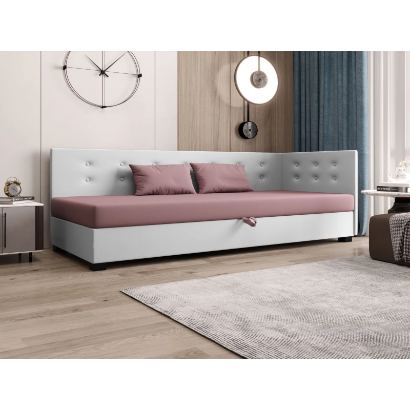 Jednolôžková posteľ 110x195 AJKA PLUS 1 - ružová / biela