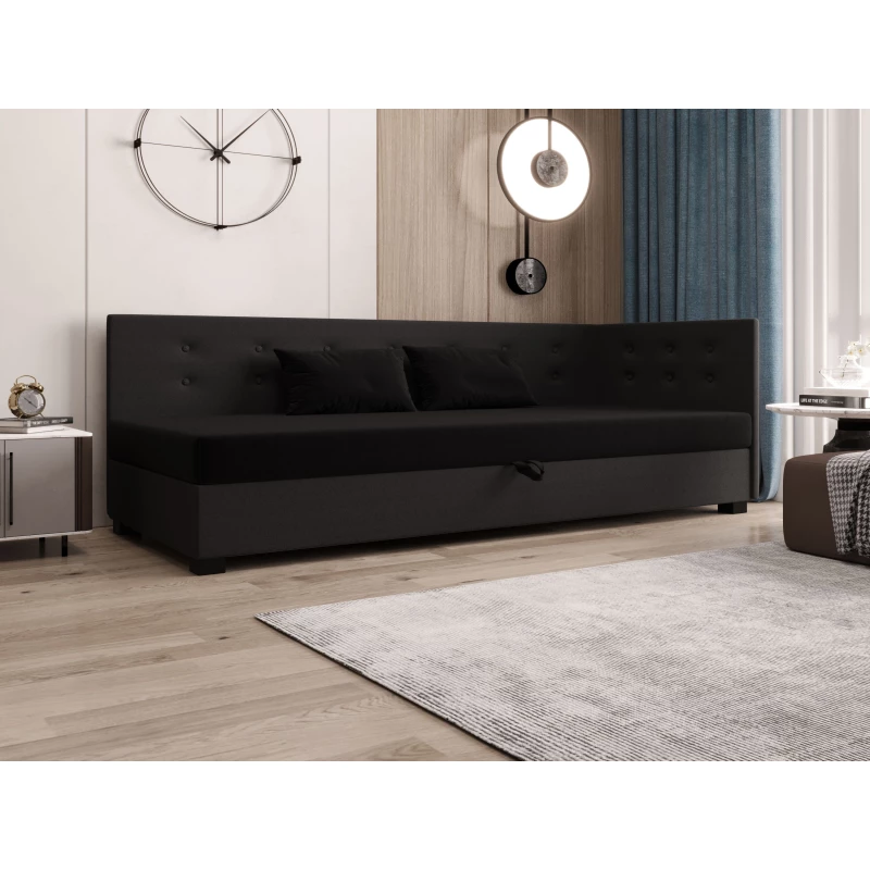 Jednolôžková posteľ 100x195 AJKA PLUS 2 - čierna / šedá