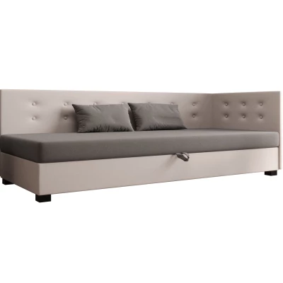 Jednolôžková posteľ 80x195 AJKA PLUS 2 - svetlo šedá / ecru