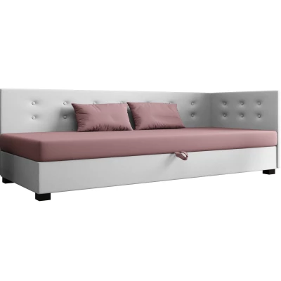 Jednolôžková posteľ 80x195 AJKA PLUS 2 - ružová / biela