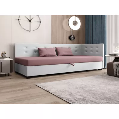 Jednolôžková posteľ 80x195 AJKA PLUS 2 - ružová / biela