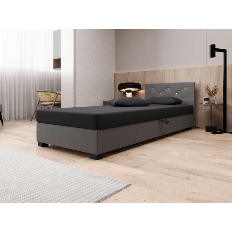 Čalúnená posteľ 90x195 MILEKA 1 - šedá / svetlo šedá