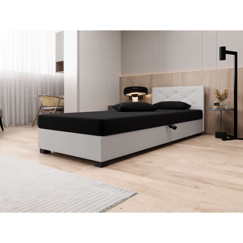 Čalúnená posteľ 100x195 MILEKA 1 - čierna / ecru