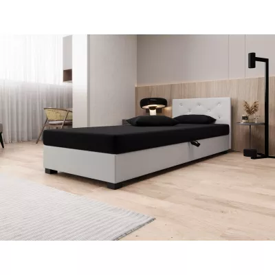 Čalúnená posteľ 120x195 MILEKA 1 - čierna / ecru