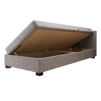 Čalúnená posteľ 120x195 MILEKA 1 - svetlo šedá / ecru