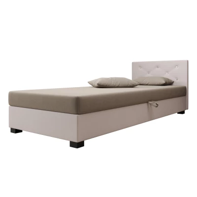 Čalúnená posteľ 80x195 MILEKA 1 - hnedá / ecru