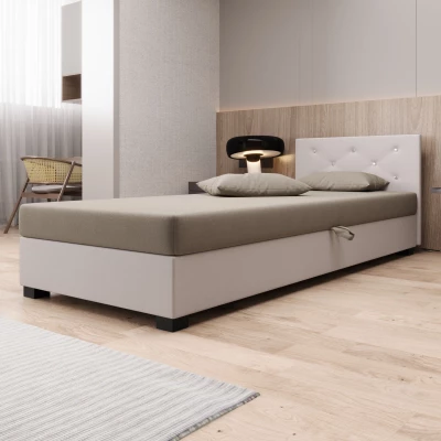 Čalúnená posteľ 90x195 MILEKA 1 - hnedá / ecru