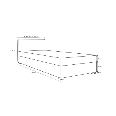 Čalúnená posteľ 80x195 MILEKA 1 - hnedá